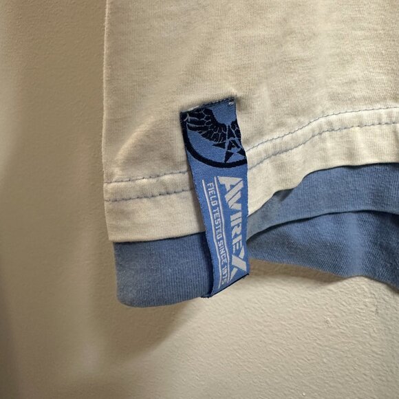 Y2K Avriex Men's Skater T-shirt White Embroidered XL Hip Hop Baggy - Picture 5 of 8